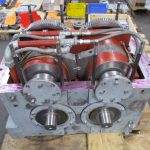 Instandsetzung Danieli Industriegetriebe Treiber Defektes Danieli Treiber Getriebe während der Reparatur / Instandsetzung