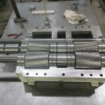 Montage des Henschel TGE 3-75-DOS-2,5 Doppelschneckenextruders Montage des Henschel TGE 3-75-DOS-2,5 Doppelschneckenextruders