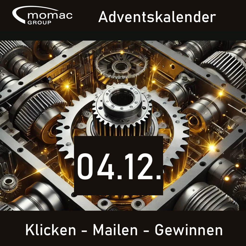 Im Advent gibt es bei der momac Group jeden Werktag eine kostenlose Getriebeinspektion eines Industriegetriebes zu gewinnen! Vermeiden Sie teure Betriebsunterbrechungen aufgrund von zu spät erkannten Getriebeschäden!